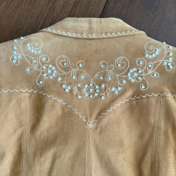 Cripple Creek Western Suede Leather Beaded Blazer Jacket Size Small - Picture 10 of 16